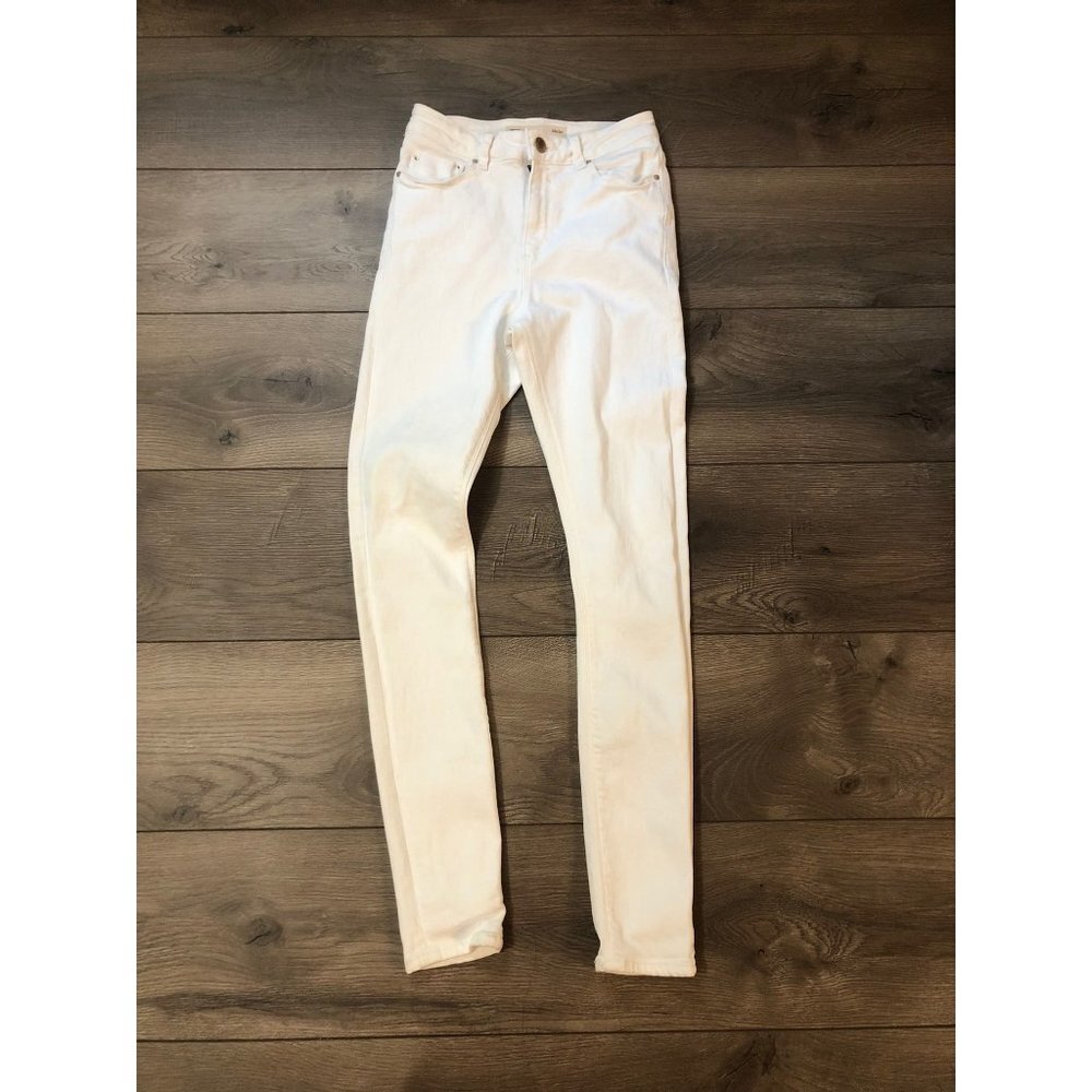 ASOS high rise skinny white denim jeans 26